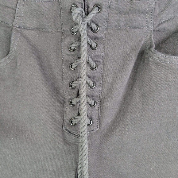 Frame Black Denim Le Crop Mini Boot Lace Up Jeans Womens Size 30 - Picture 3 of 6
